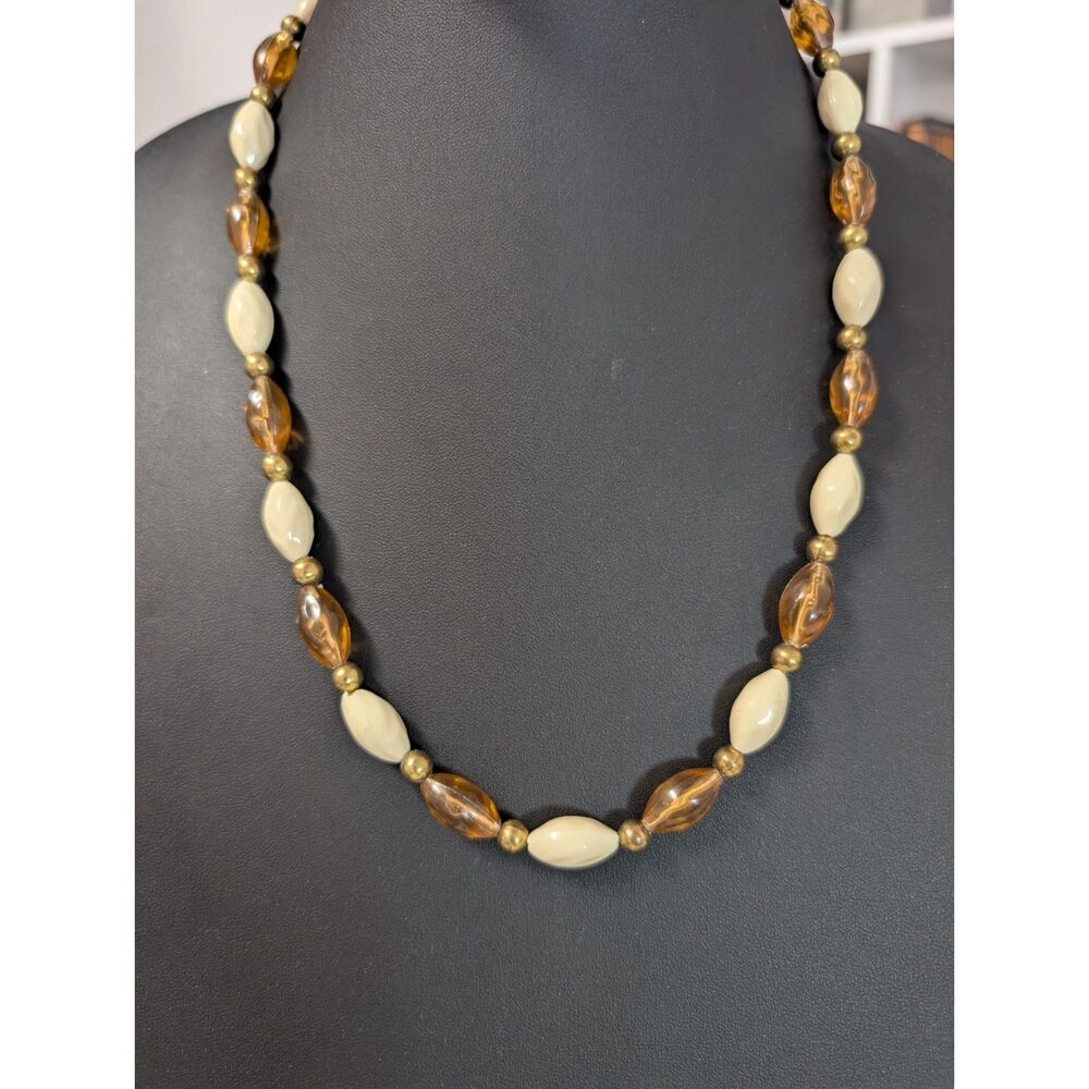 Vintage Autumn 2-Piece Coordinated Bead Necklace Set